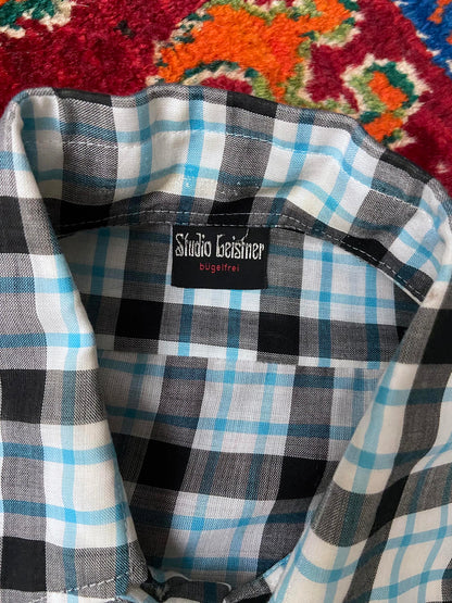 Vintage 1970s Checked Dagger Collar Shirt