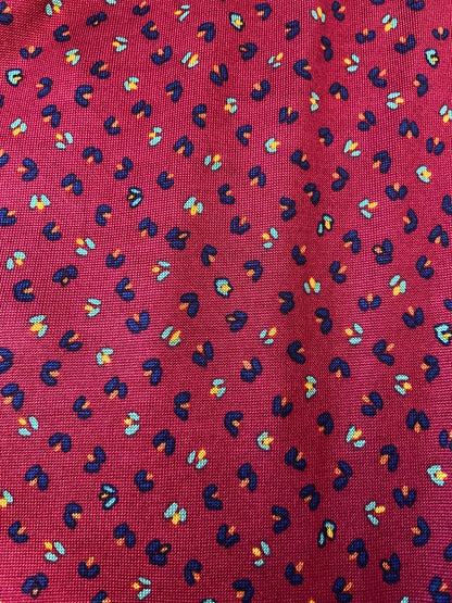 Vintage 1980s Burgundy Hand Painted Silk Dress