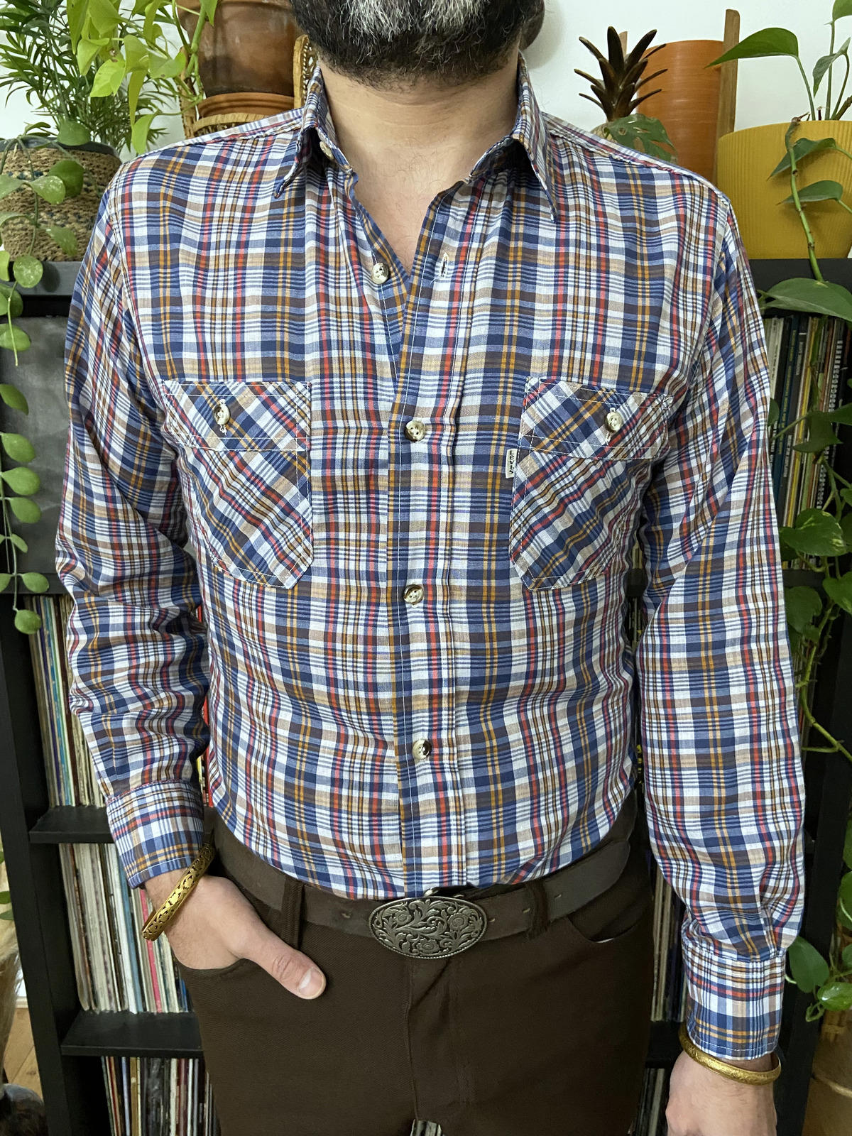 Vintage 1980s Levi's White Tab Checked Shirt