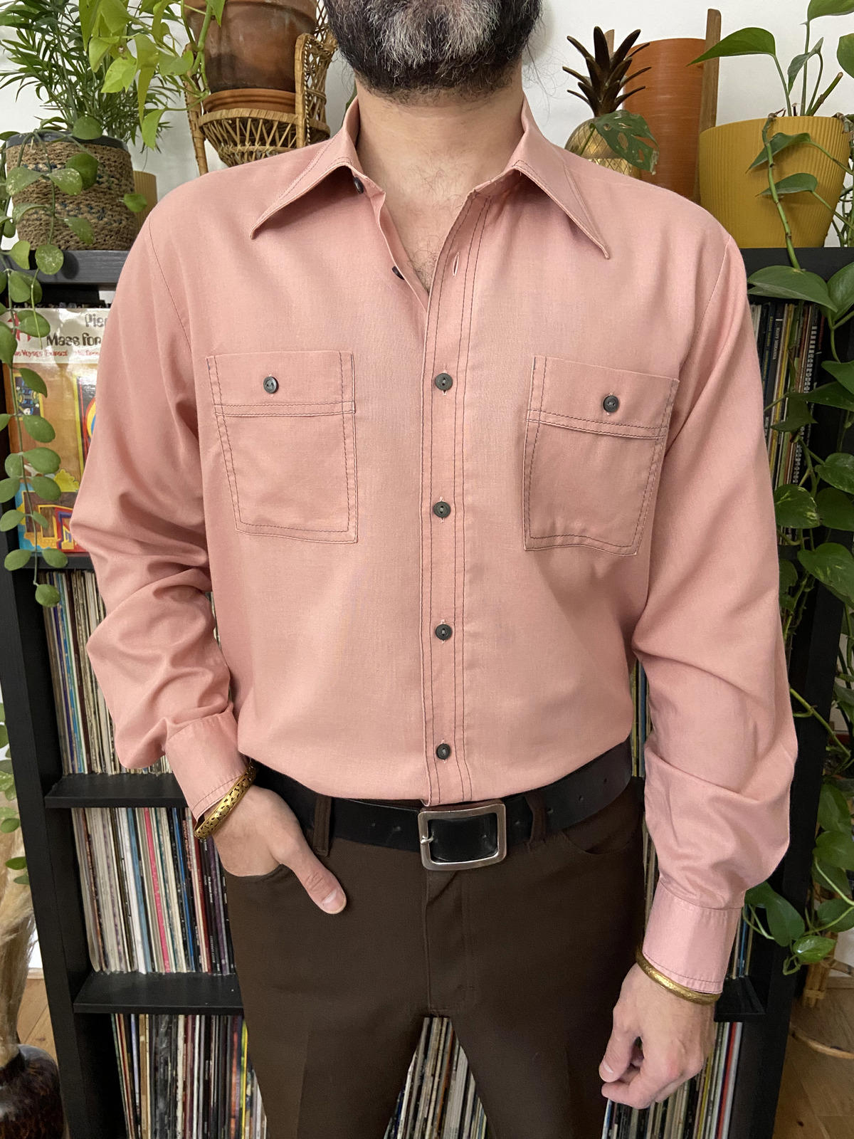 Vintage 1970s Dusty Pink St Michael Shirt