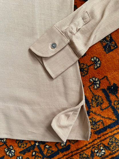 Vintage 1970s Beige Beagle Collar Jersey Shirt