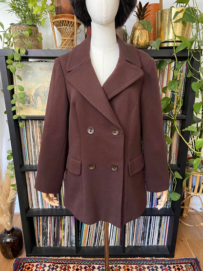 Vintage 1970s Brown Double Breasted Coat