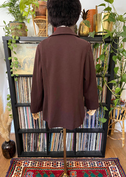 Vintage 1970s Brown Double Breasted Coat
