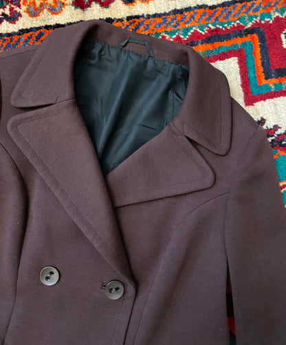 Vintage 1970s Brown Double Breasted Coat