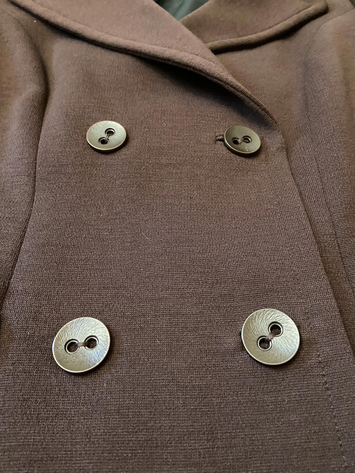 Vintage 1970s Brown Double Breasted Coat
