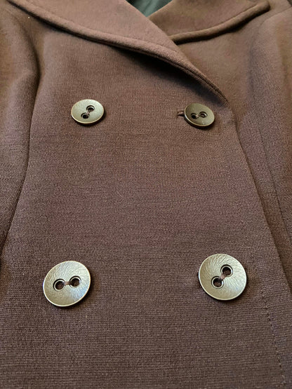Vintage 1970s Brown Double Breasted Coat