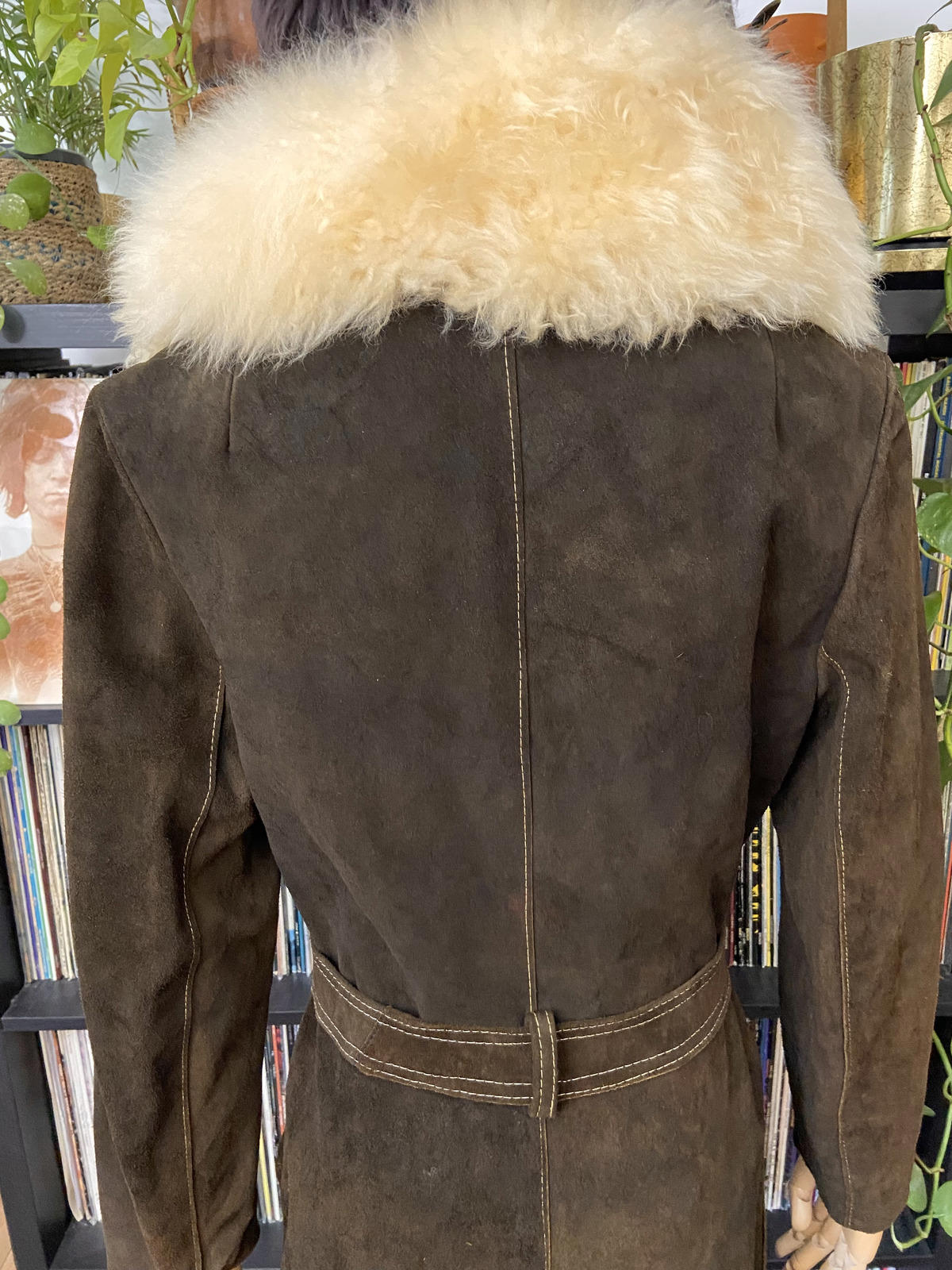Vintage 1970s Brown Suede Long Penny Lane Coat