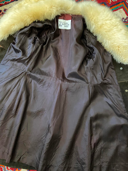 Vintage 1970s Brown Suede Long Penny Lane Coat