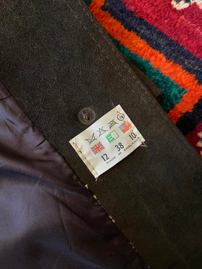 Vintage 1970s Brown Suede Long Penny Lane Coat