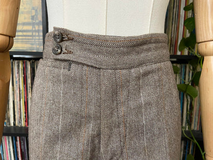 Vintage 1970s Brown Flared Bellbottom Trousers W30