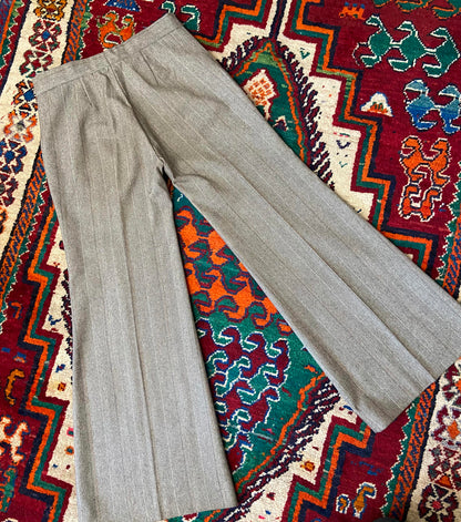 Vintage 1970s Brown Flared Bellbottom Trousers W30