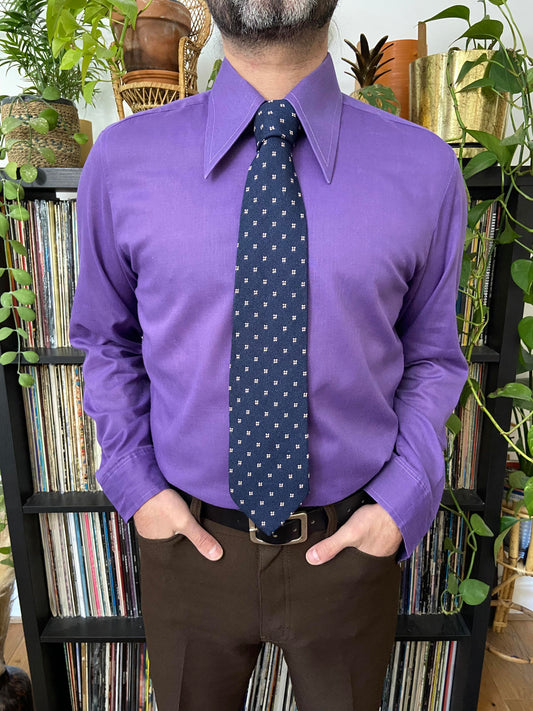 Vintage Ermenegildo Zegna Deadstock Navy Woven Silk Tie