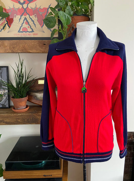 Vintage 1970s Red Navy Track Top