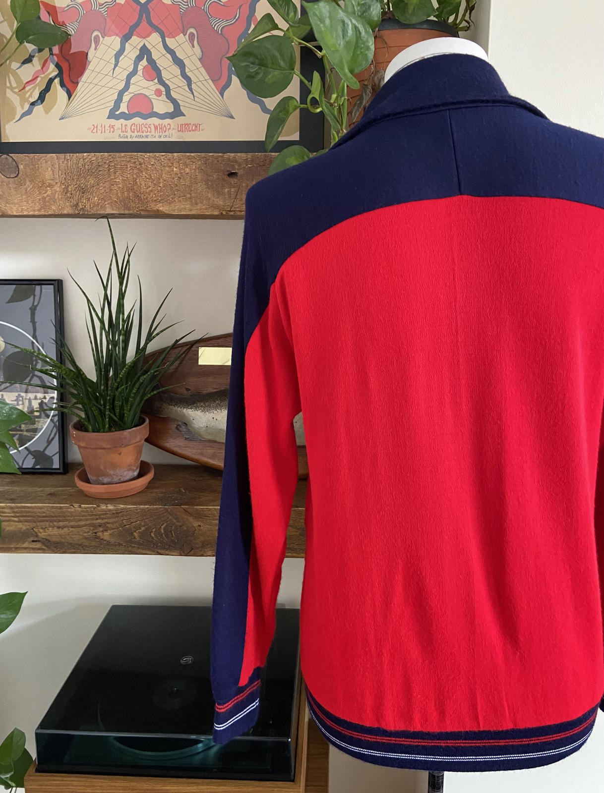Vintage 1970s Red Navy Track Top