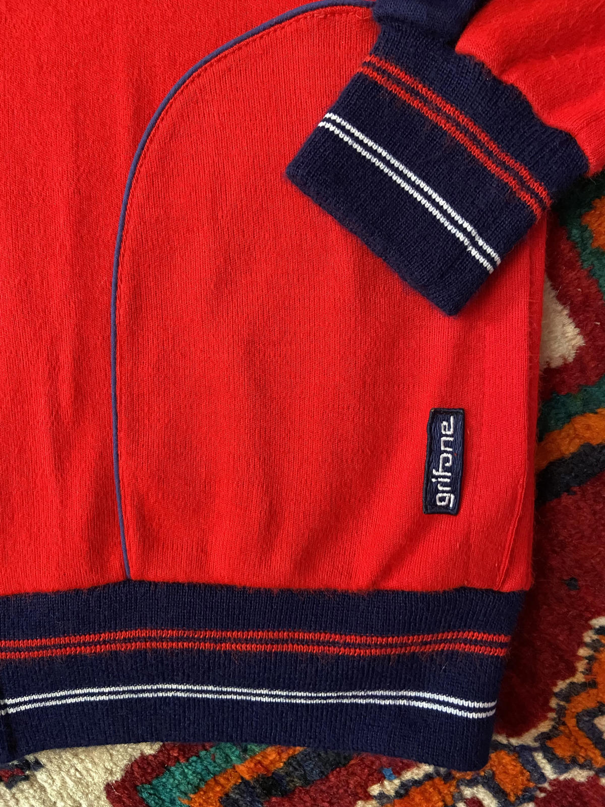 Vintage 1970s Red Navy Track Top