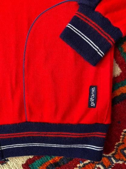Vintage 1970s Red Navy Track Top