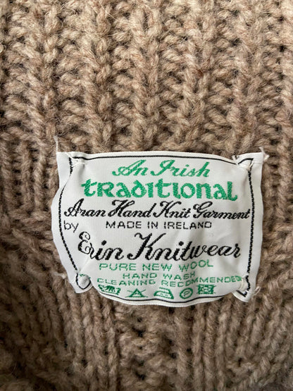 Vintage Beige Irish Cable Knit Cardigan