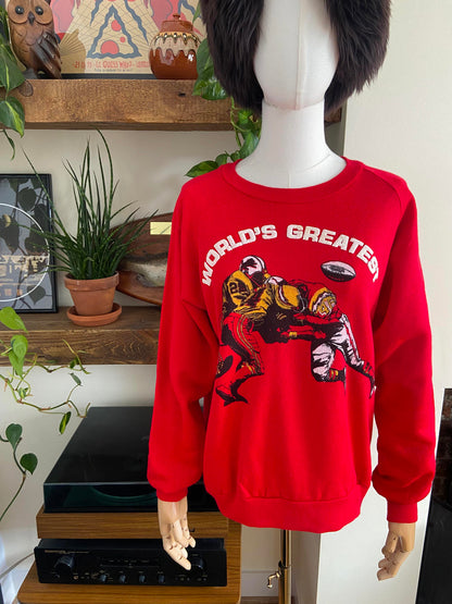 Vintage 1980s Red World's Greatest Sweatshirt