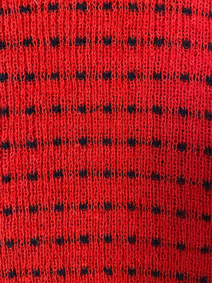 Vintage 1970s Red Navy Long Sleeve Jumper