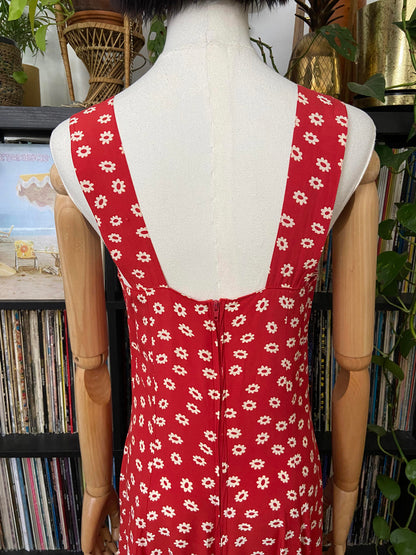 Vintage Red White Floral Sundress