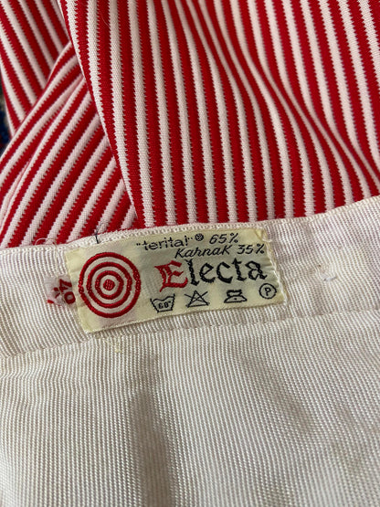 Vintage 1970s Red White Striped Flared Trousers W28