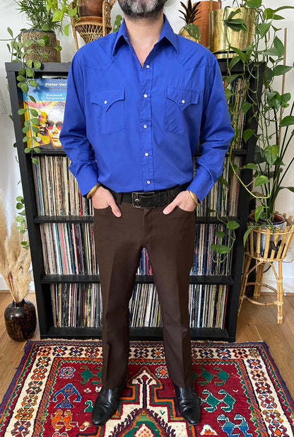 Vintage Royal Blue Ely Western Shirt