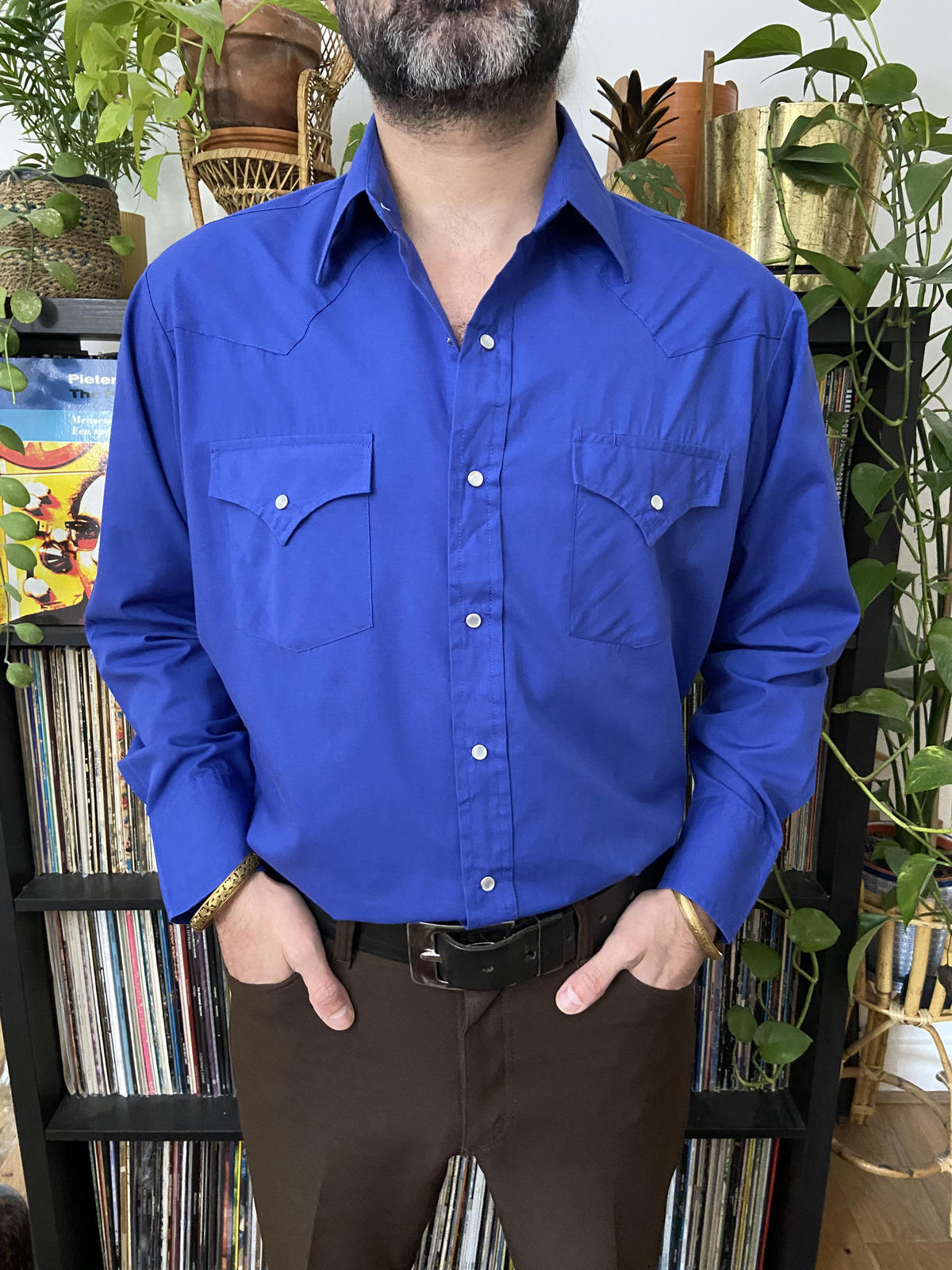 Vintage Royal Blue Ely Western Shirt