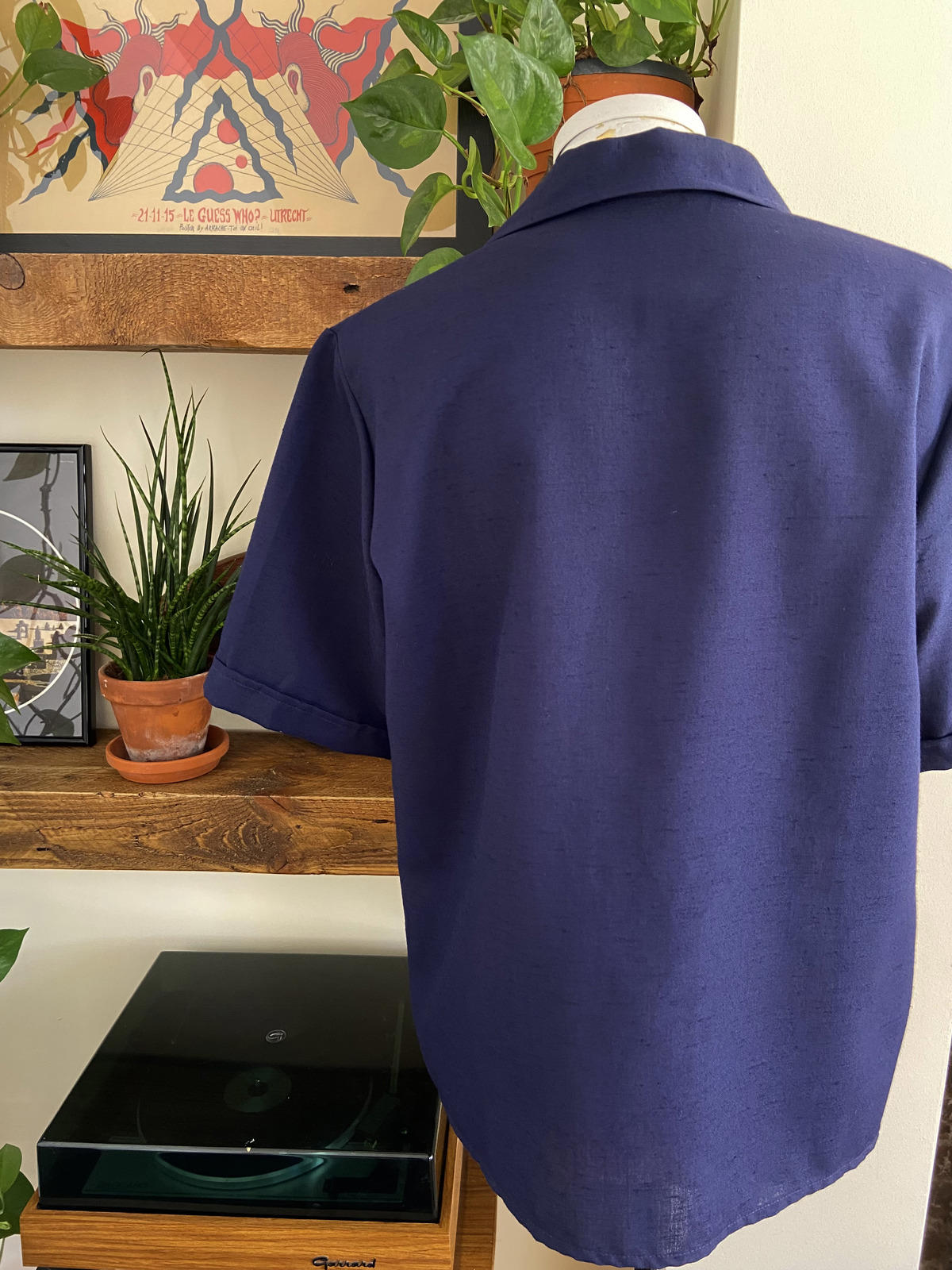 Vintage Navy Embroidered Emblem Shirt