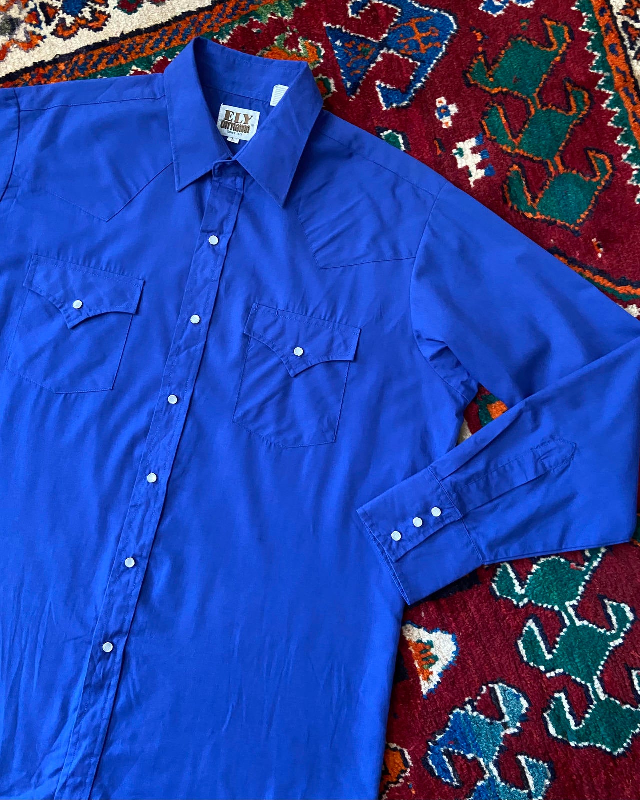 Vintage Royal Blue Ely Western Shirt
