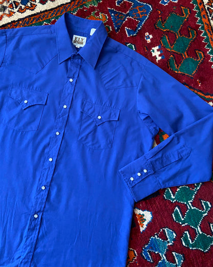 Vintage Royal Blue Ely Western Shirt
