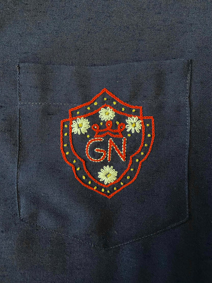 Vintage Navy Embroidered Emblem Shirt