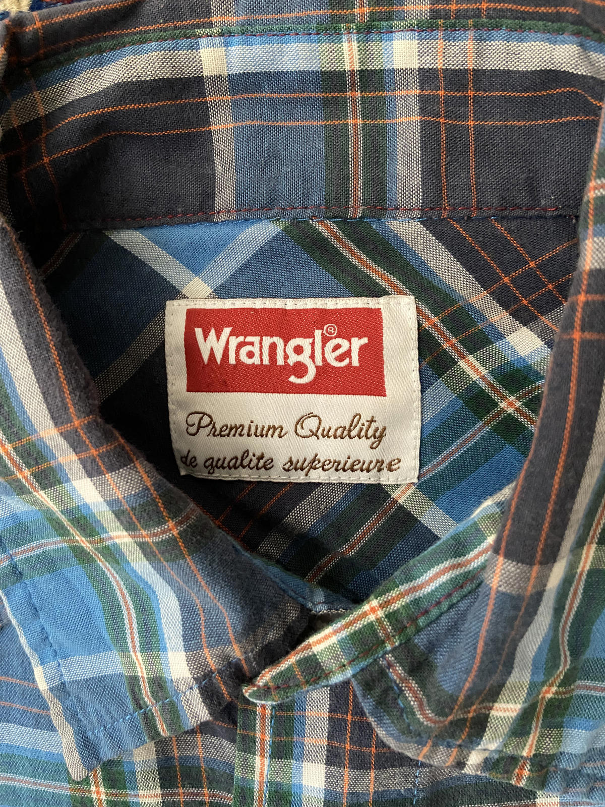 Vintage 90s Blue Wrangler Western Shirt