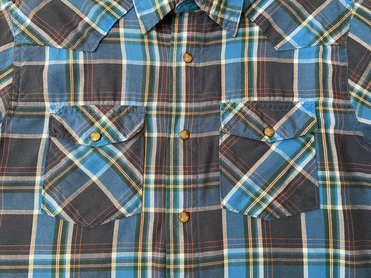 Vintage 90s Blue Wrangler Western Shirt