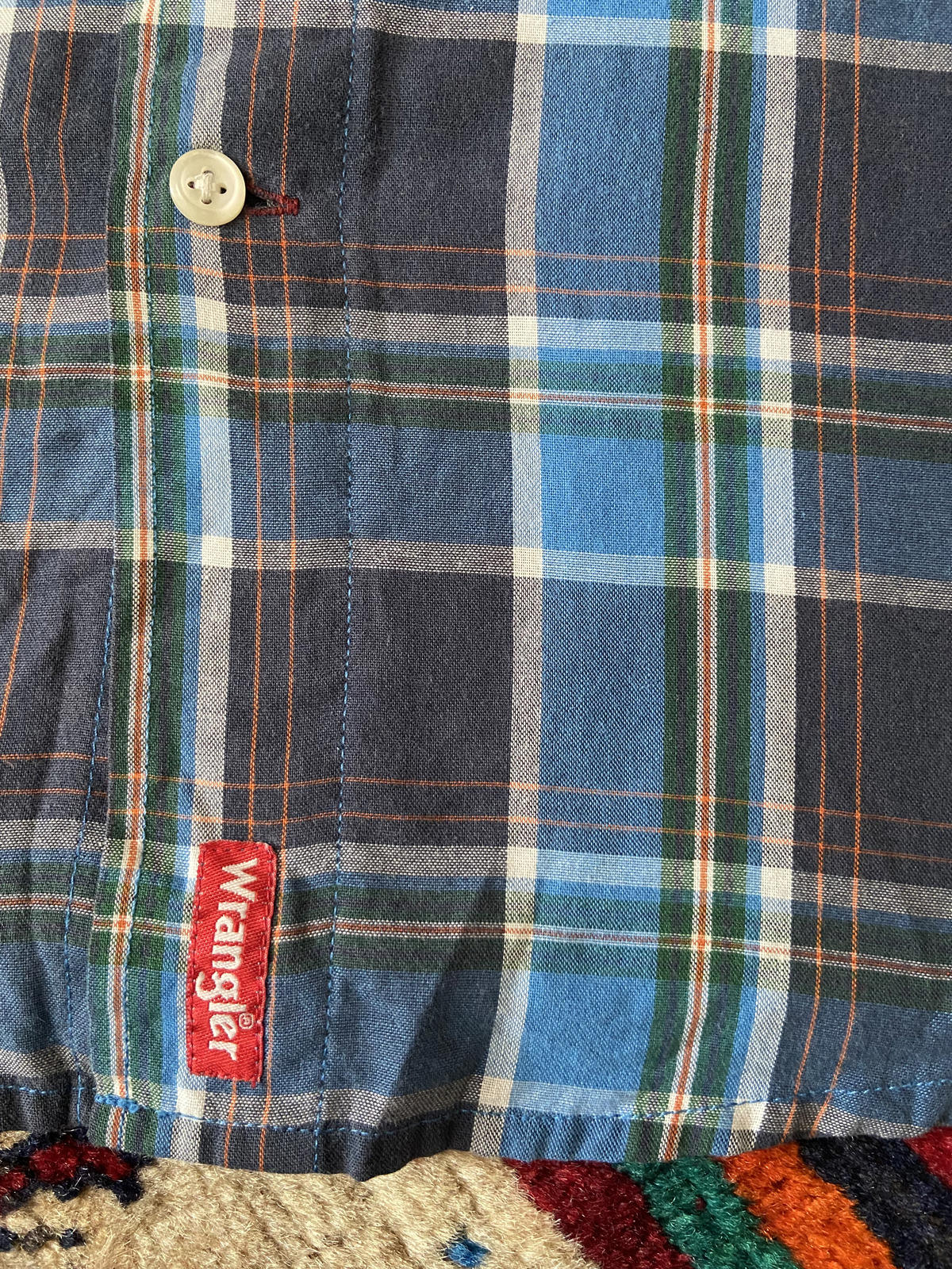 Vintage 90s Blue Wrangler Western Shirt