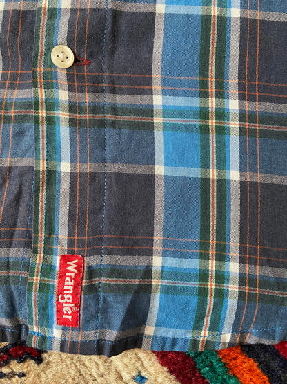 Vintage 90s Blue Wrangler Western Shirt