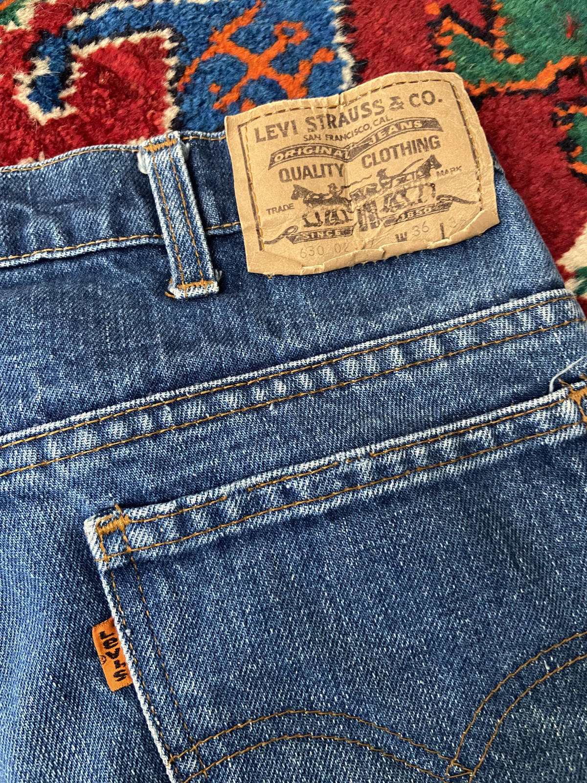 Vintage 1970s Levi's Orange Tab 630 Jeans W34 / L30.5