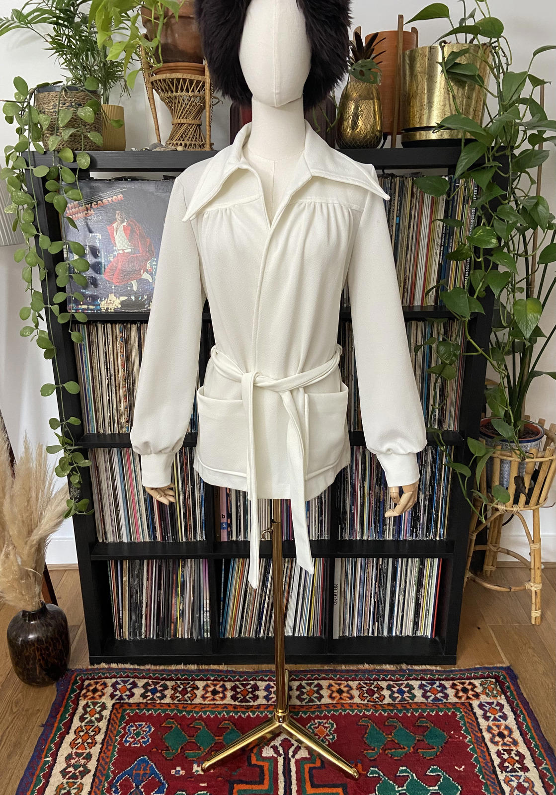 Vintage 1970s Dagger Collar Belted Jacket