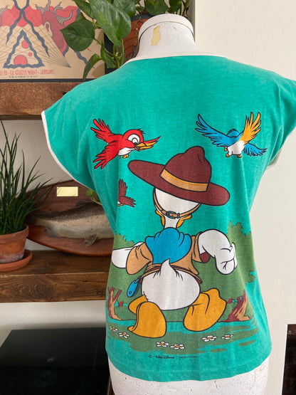 Vintage 1980s Walt Disney Donald Duck Camp Top