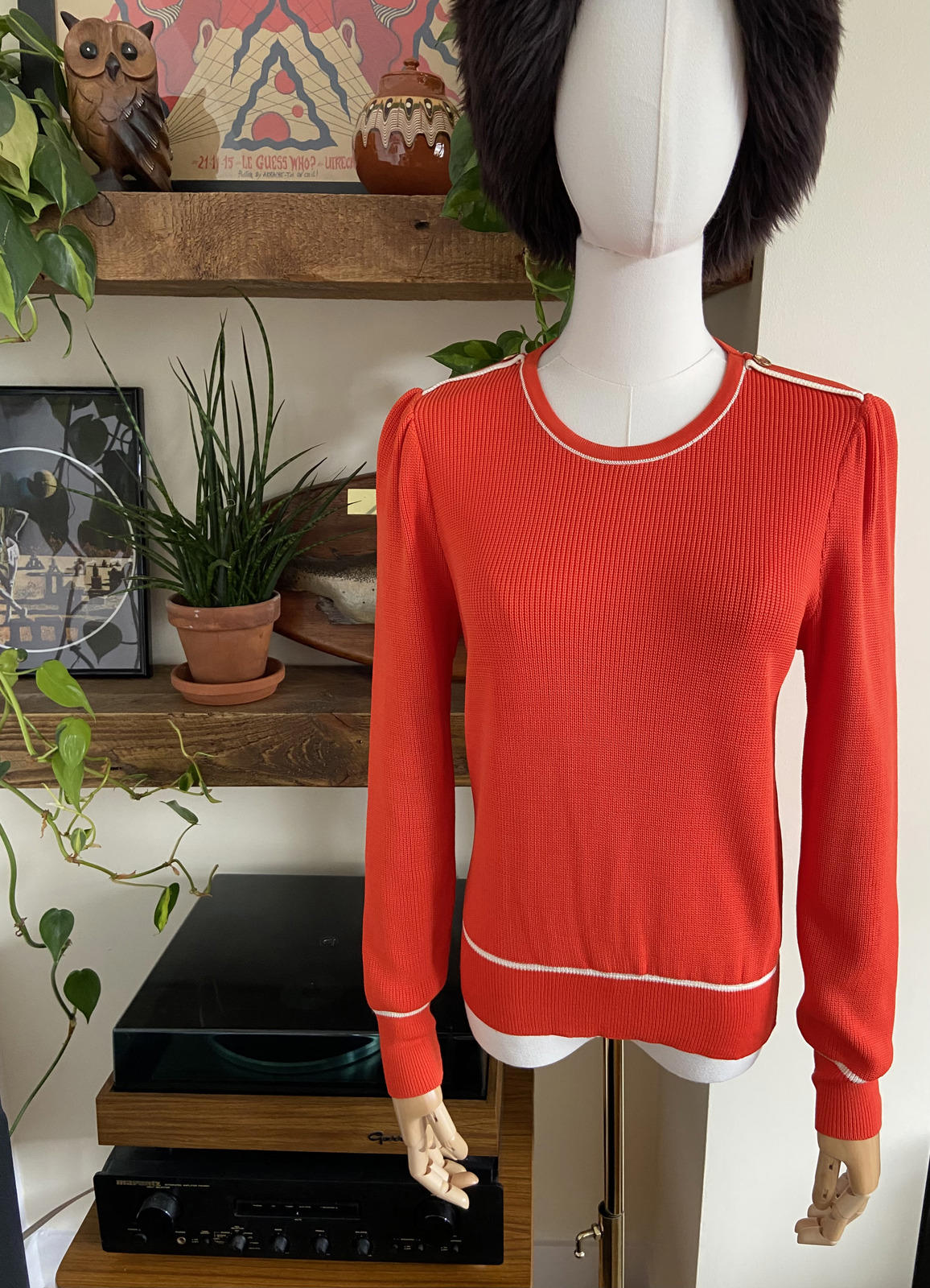 Vintage 1970s Orange Ribbed Jumper