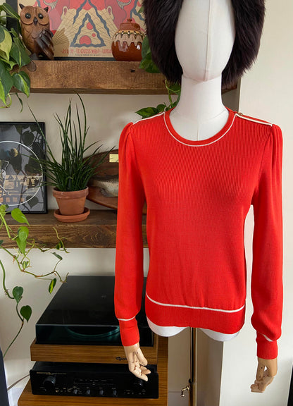 Vintage 1970s Orange Ribbed Jumper