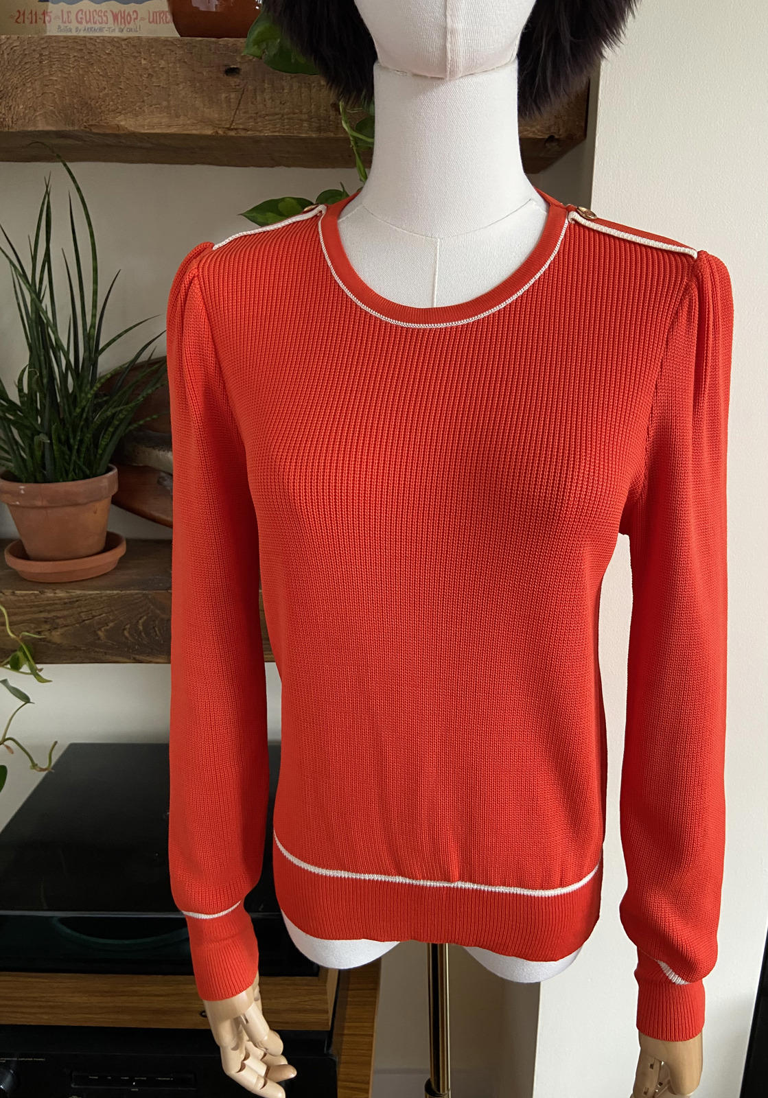 Vintage 1970s Orange Ribbed Jumper