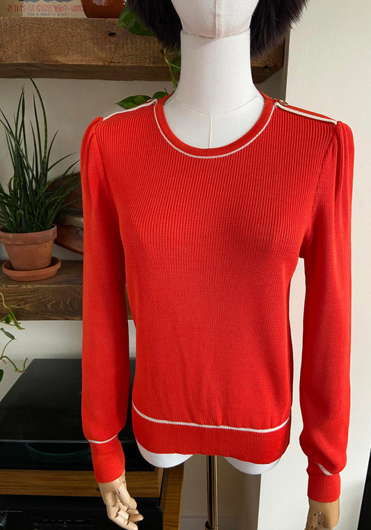Vintage 1970s Orange Ribbed Jumper