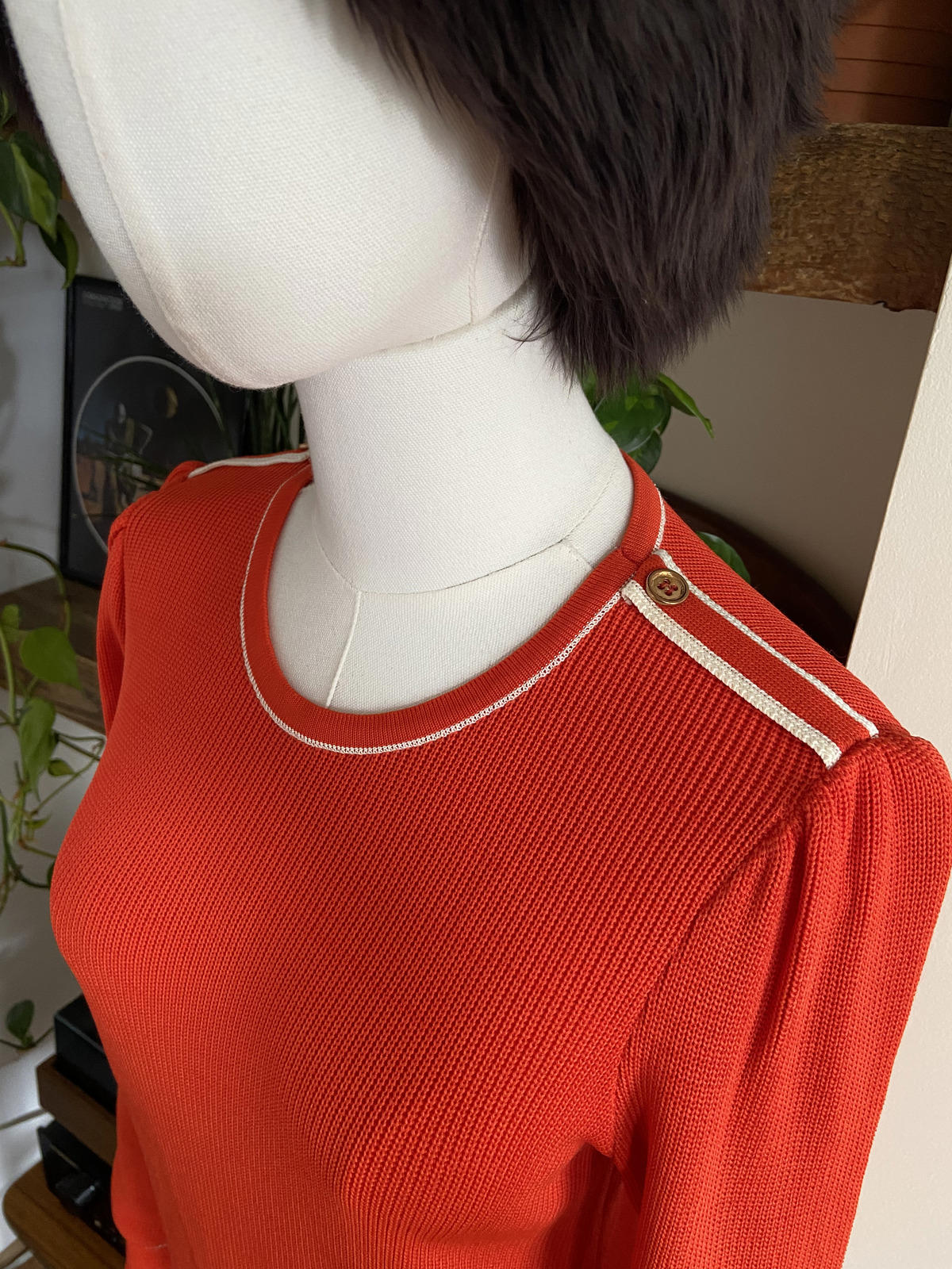 Vintage 1970s Orange Ribbed Jumper
