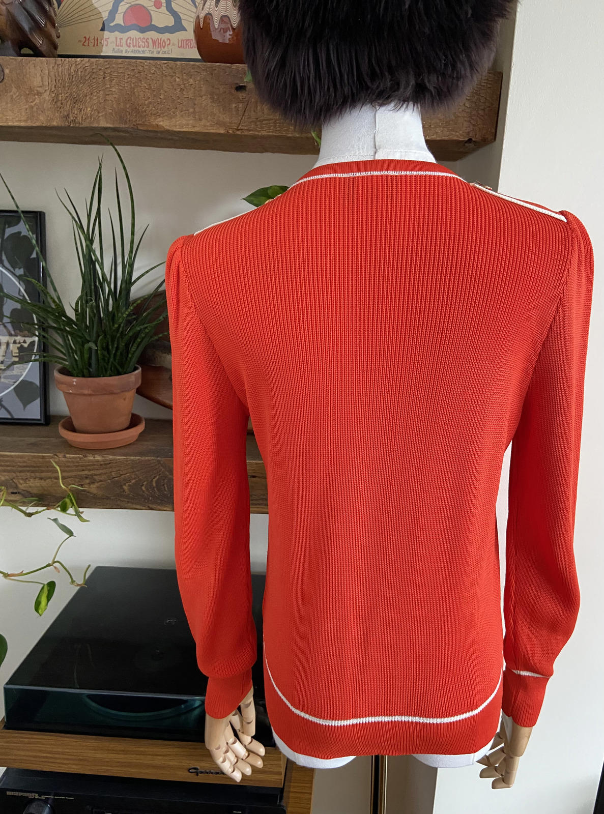 Vintage 1970s Orange Ribbed Jumper