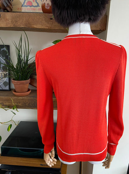 Vintage 1970s Orange Ribbed Jumper