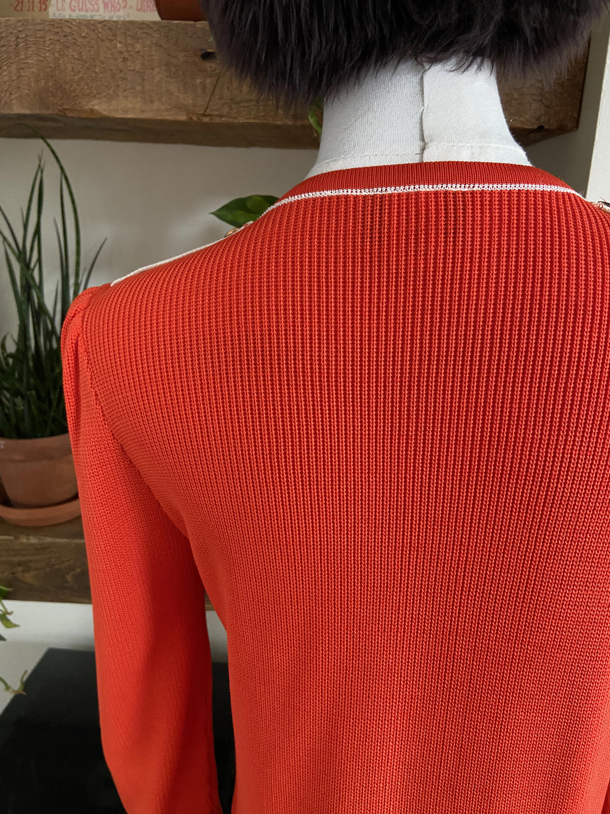 Vintage 1970s Orange Ribbed Jumper