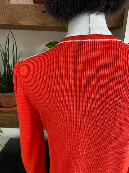 Vintage 1970s Orange Ribbed Jumper