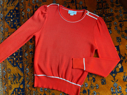 Vintage 1970s Orange Ribbed Jumper
