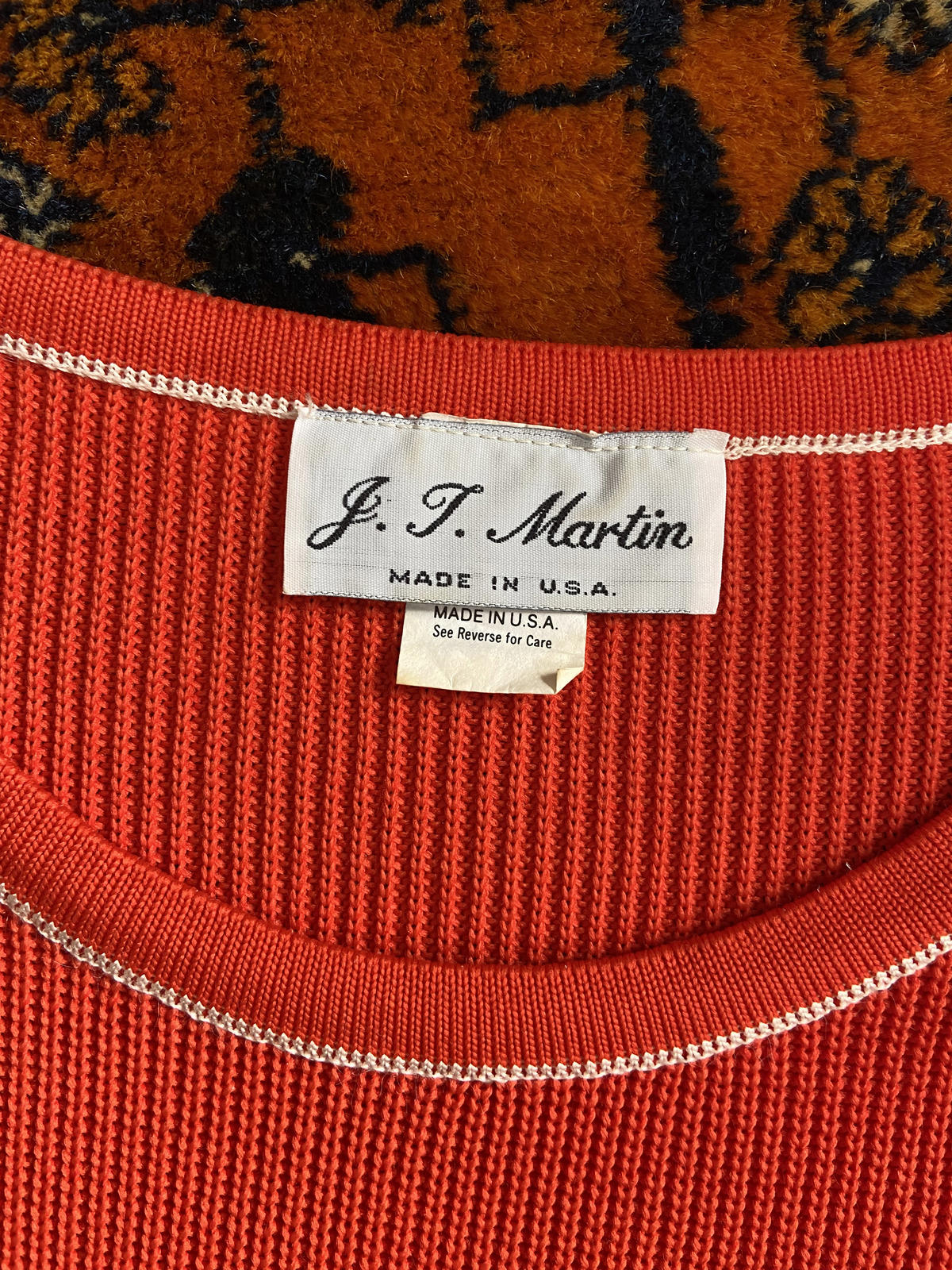 Vintage 1970s Orange Ribbed Jumper