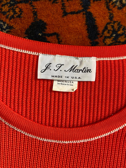 Vintage 1970s Orange Ribbed Jumper